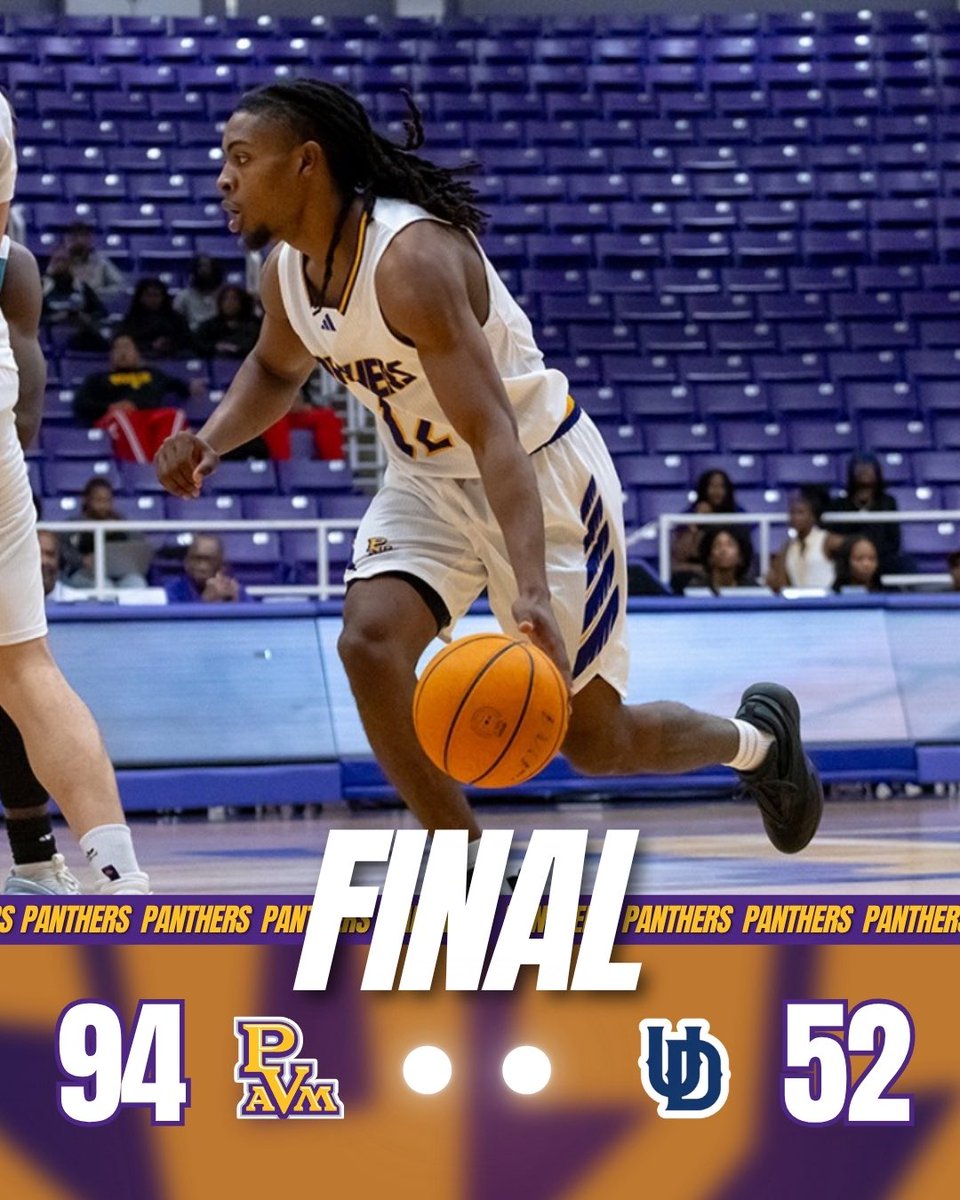 PVAMU_MBB's tweet image. Another W in the books!

#PantherPride | #PvamuMBB