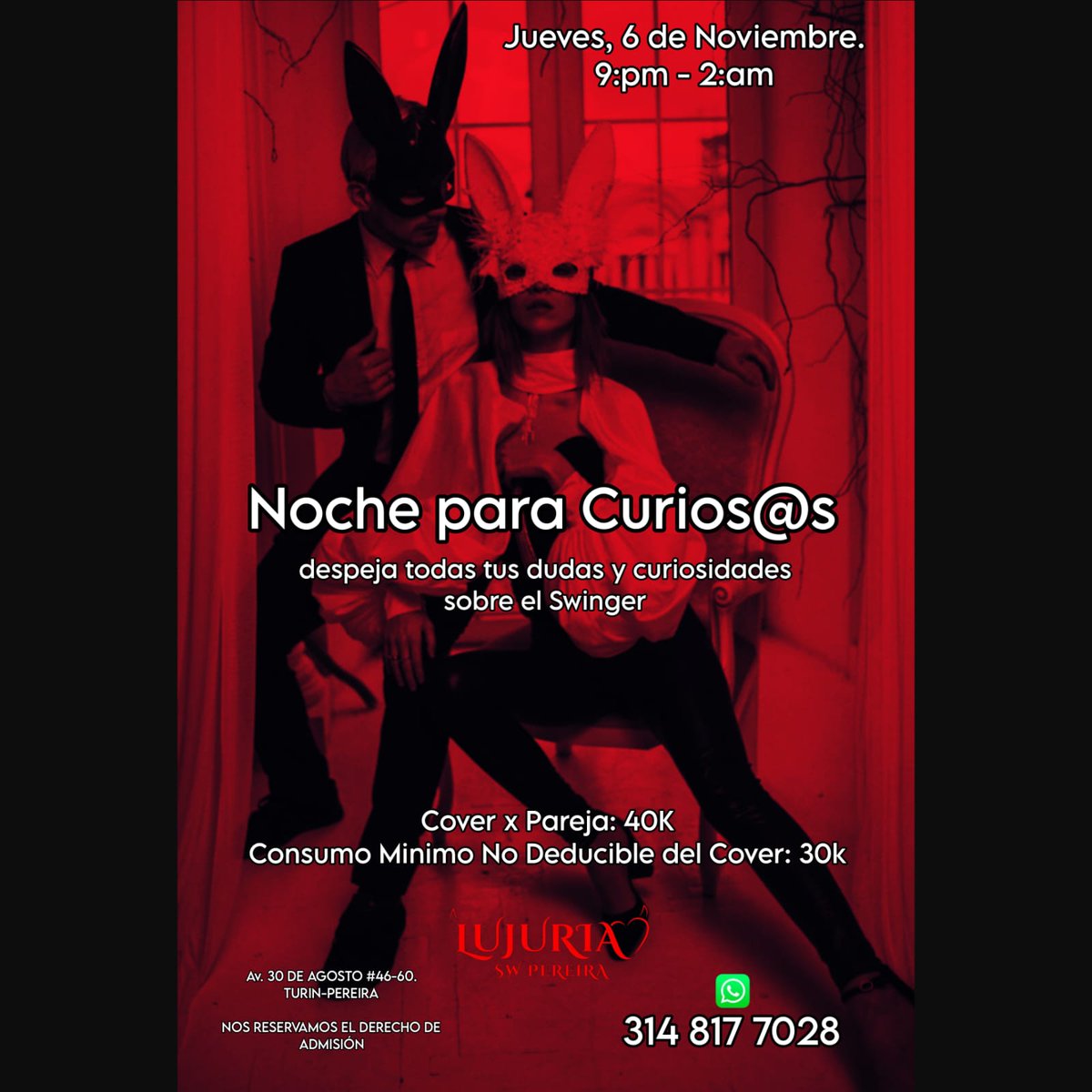 LujuriaPereira_'s tweet photo. Nuestra programación para el fin de semana no te la pierdas #mundoswinger #CulturaSwinger #parejaswinger #findesemana #swinger #pereira https://t.co/IF1fPXKMpK