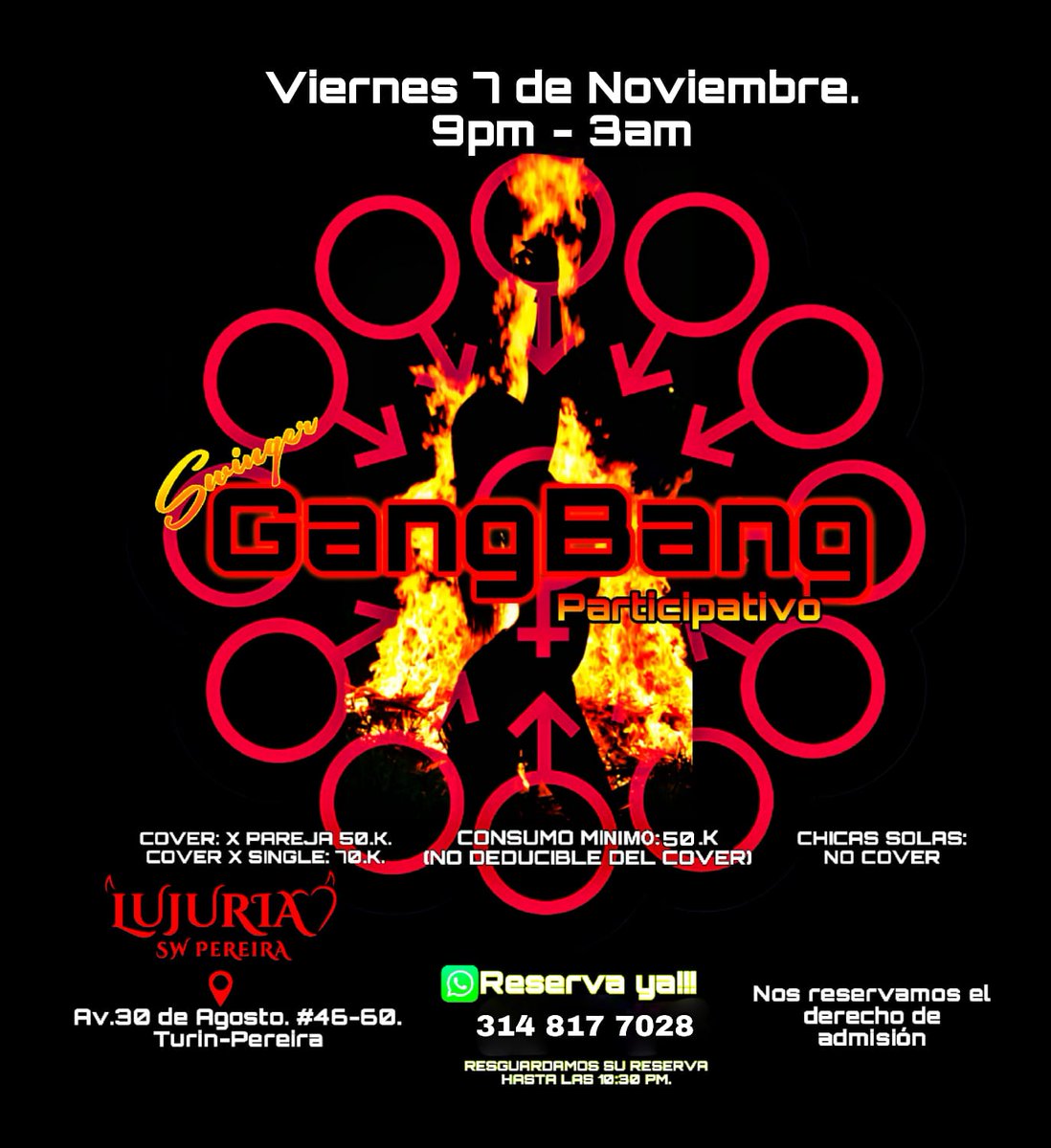 LujuriaPereira_'s tweet photo. Nuestra programación para el fin de semana no te la pierdas #mundoswinger #CulturaSwinger #parejaswinger #findesemana #swinger #pereira https://t.co/IF1fPXKMpK