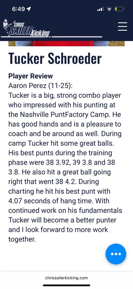 Tucker_schro's tweet photo. Thanks for the write up and 4 ⭐️ Ranking @ThePuntFactory. I had a super fun time and am looking forward to working more with you ! @Chris_Sailer @MN_Kickers @KohlsKicking @KickingWorld @CoachM_Ware @CoachCollicott @Coach_Curtin_1 @CoachDJThomas @Coach_Lig @Mit_Carp @PrepRedzoneMN https://t.co/ERsTEVh5mG