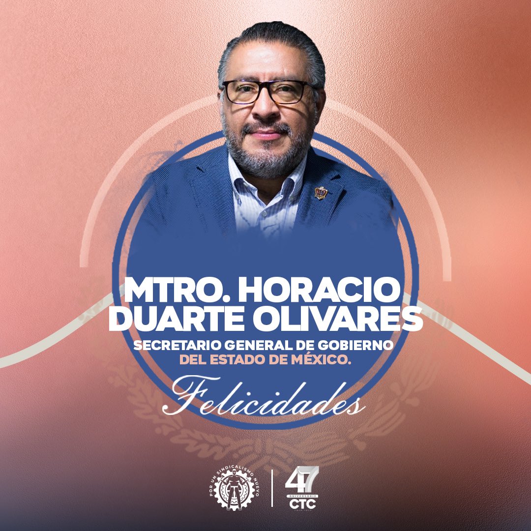 Extendemos una felicitación al Mtro. <a href="/horacioduarteo/">Horacio Duarte Olivares</a>, Secretario General de Gobierno del Estado de México, con motivo de su cumpleaños. 

Le deseamos un año lleno de bienestar.