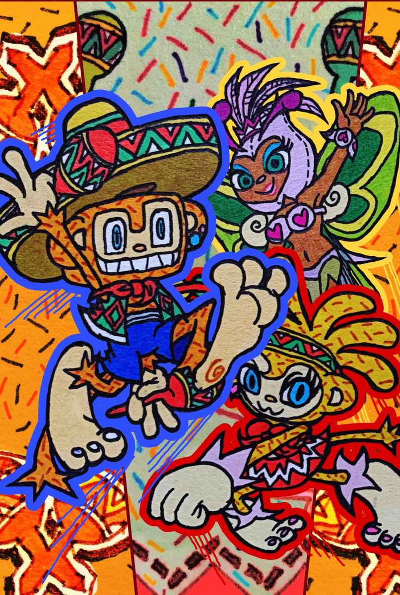 duda_wilson's tweet image. @sambadeamigoPro @strawbelemonade @SEGA Let’s Shake this Party! 🎊 🪇 
#SambaDeAmigo #Amigo #Linda #Amiga #SonicHeroes #Pose #Posterart