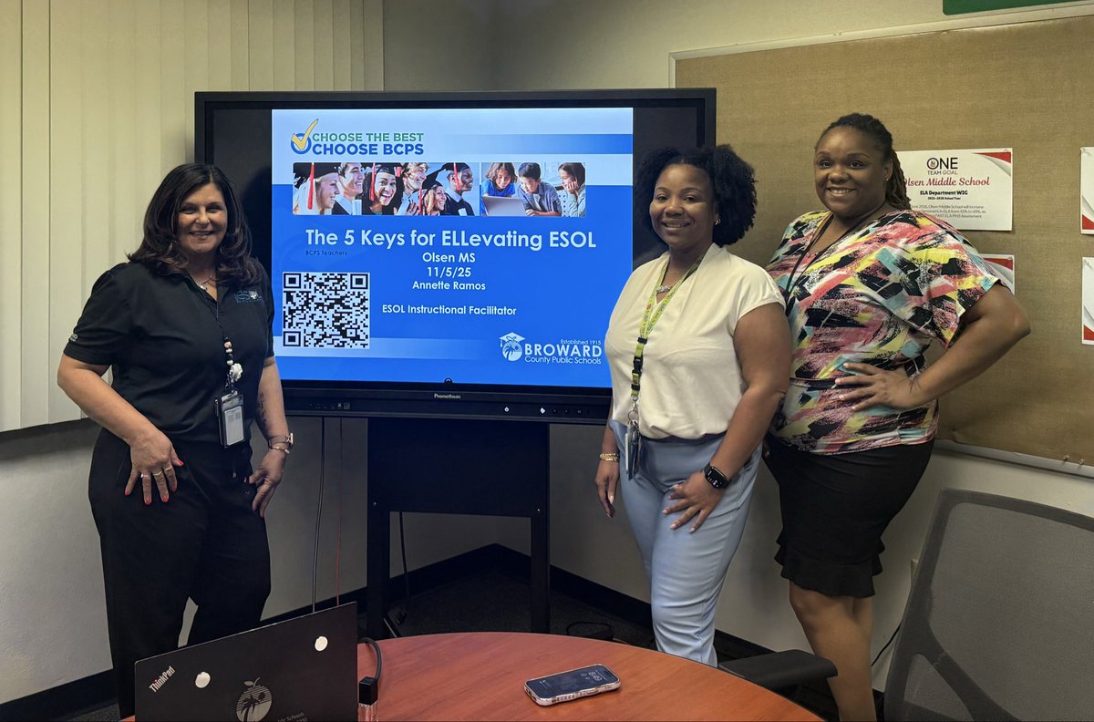 MsKnowlesBCPS's tweet image. Huge thanks to @BrowardESOL and Annette Ramos for helping our teachers ELLevate their knowledge! Your support truly made a difference. Excited to see these strategies come to life in our classrooms!