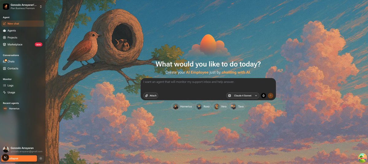 gonzarray's tweet image. #DIA1 - Durante semanas estuve construyendo algo que soñaba ver funcionar en serio:
Un espacio donde cualquiera pueda crear empleados de IA solo con un chat.

Así nació Horneross.com

Una plataforma donde tus ideas se convierten en agentes que trabajan 24/7.