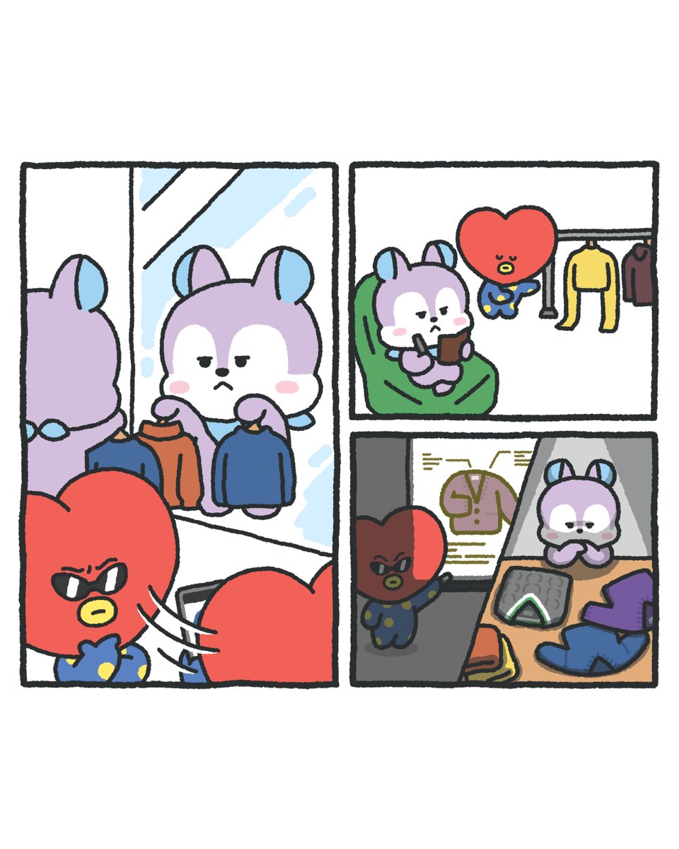 Guess we forgot one SMALL detail... 😅

その`小さい'を考えてなかった…😅

그 `작은' 걸 생각 못했네…😅

#BT21 #Warm #Clothes 