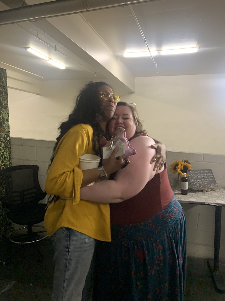 The first time I met Aabria and she realized she knew me via my WBN fanart, she hugged me and when I went to let go of the hug, she said “nah bitch I’m not letting go, you’re not going anywhere”

I was all smiles - she was a delight! Such a wonderful person 👏