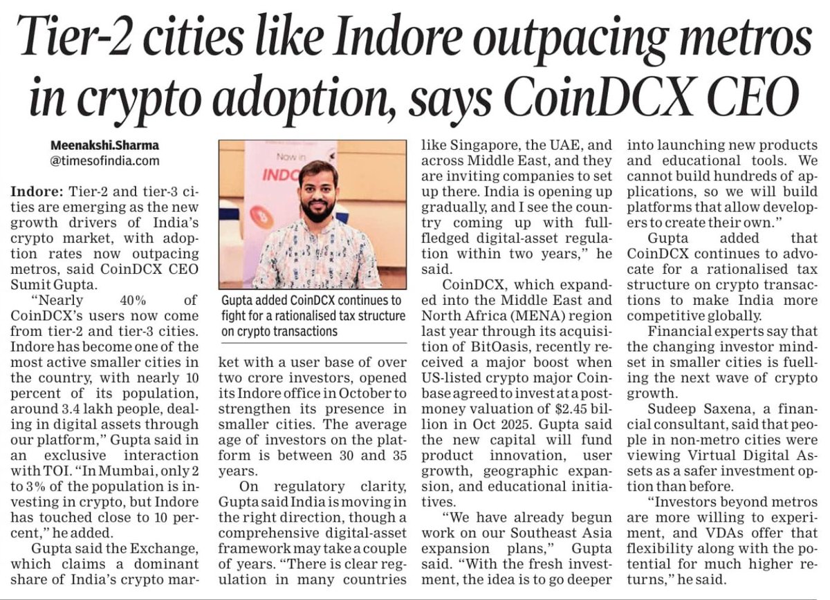 Sumit Gupta (CoinDCX) tweet media