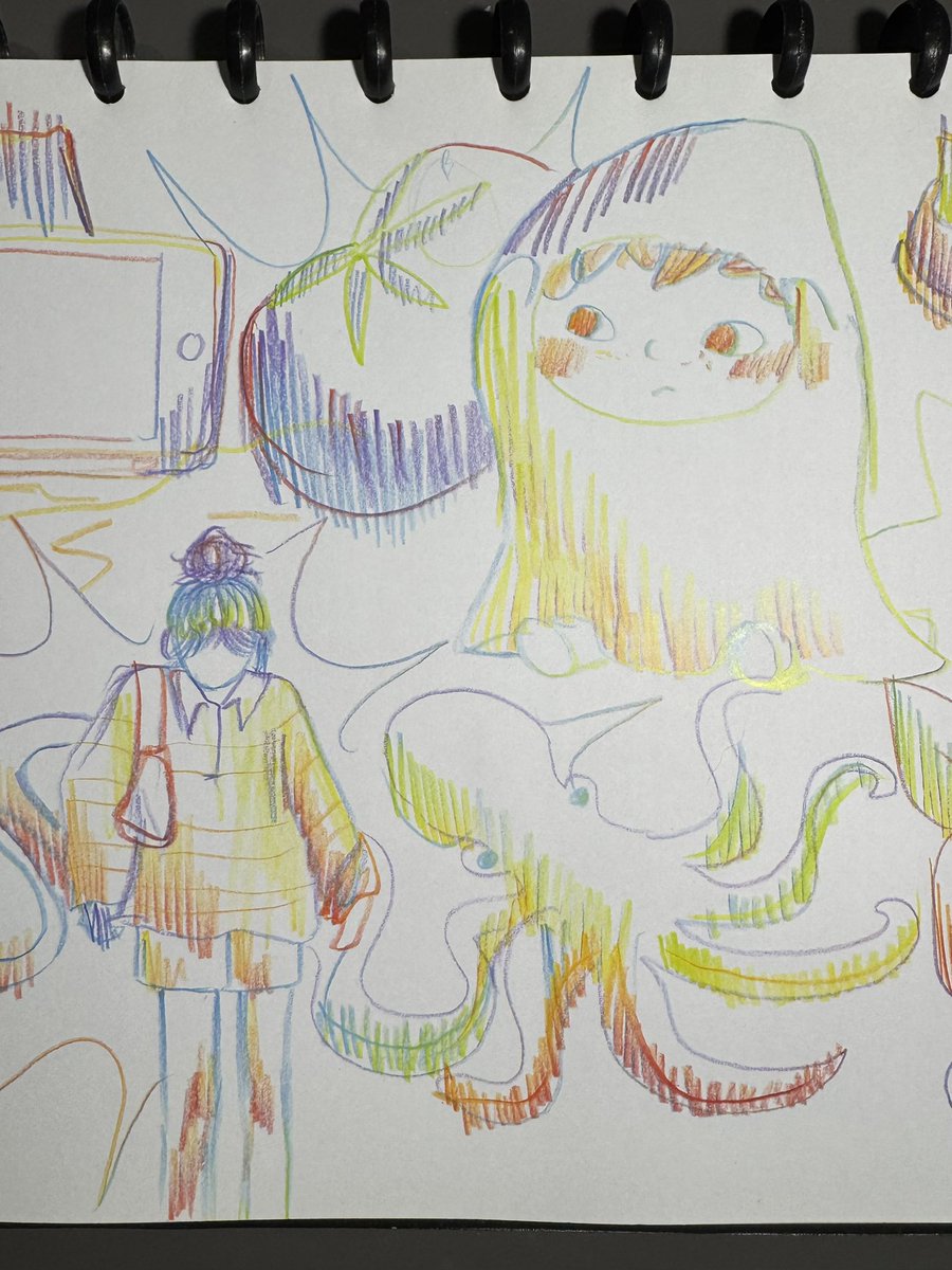 bjiru's tweet image. pensil warna warni so fun to use!!