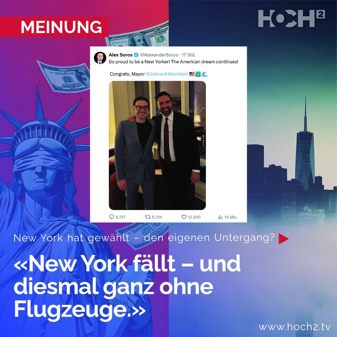 Der aktuelle HOCH2-Kommentar: «Nur die dümmsten Kälber wählen ihre Schlächter selber»

Hier geht es zum Kommentar von Regina Castelberg:
hoch2.tv/beitrag/der-ak…

#nyc #downfall #mayor #election #demokratie