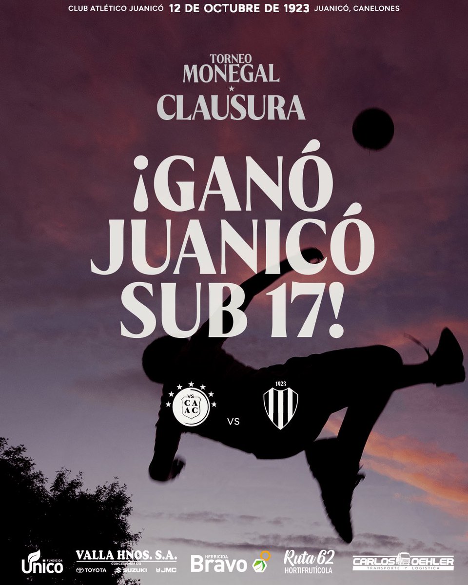 ¡𝐆𝐀𝐍𝐎́ 𝐋𝐀 𝟏𝟕!

Triunfazo en la hora de los pibes de #FormativasCAJ 

AguasCorrientes 1️⃣ 🆚 2️⃣ #Juanicó