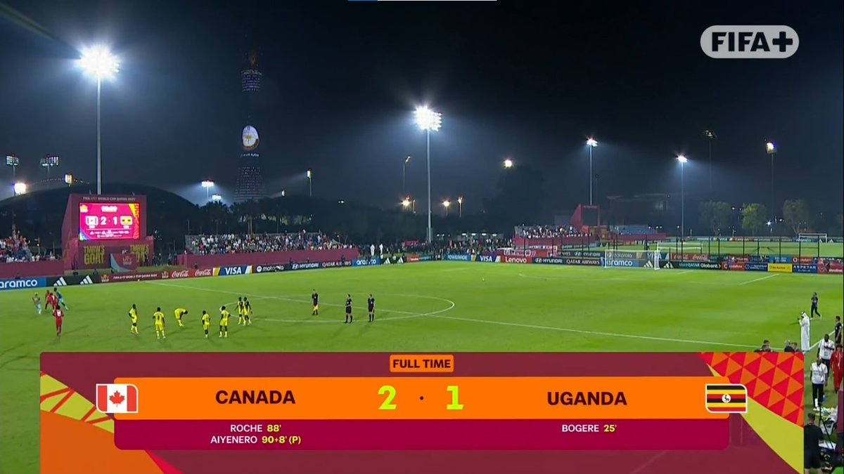 UgandaMediaCent's tweet photo. FT | Canada 2–1 Uganda
Tough luck to the boys.
#CANUGA | #U17WC https://t.co/bunCmrEAW0