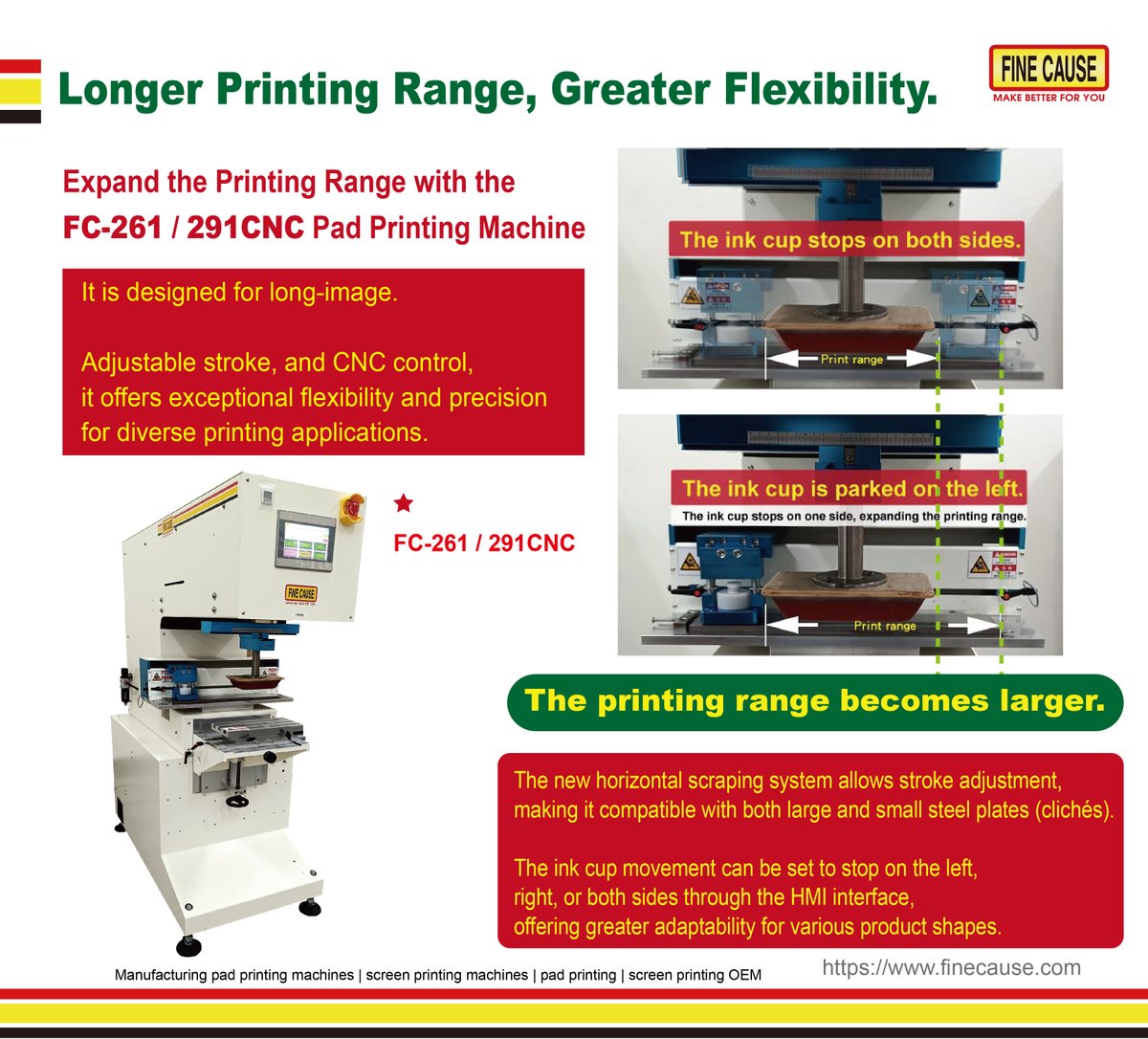 FinecausePrint's tweet image. 🔥 Longer Printing Range, Greater Flexibility! 🔥
finecause.com/product/200Zy7…

#PadPrintingMachine 
#CNCPrinter 
#LongImagePrintingMachine
#1ColorPadPrinter
#1ColorLongImagePadPrintingMachine
#HorizontalScrapingSystem 
#FineCause