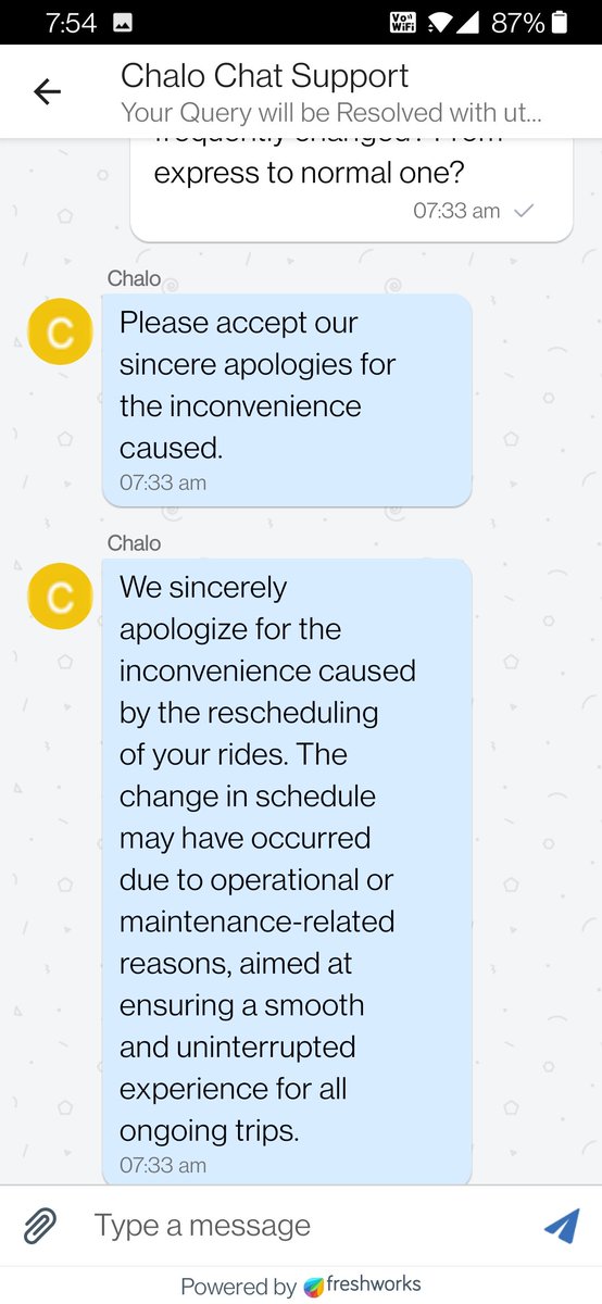 ritesh4patil's tweet photo. @chaloapp team, I don't think so you guys take your customers seriously. Most of the time AI bot reverting my to queries with pre-decided templates. No seriousness, no service quality. With this laid-back approach, you are helping customers to prefer other services ! https://t.co/2ZVcx2bvYp