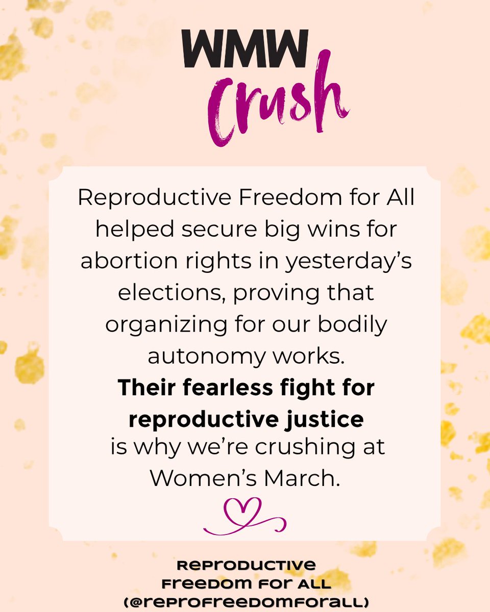 womensmarch's tweet image. Grassroots power triumphed at the polls because organizers like Reproductive Freedom for All never stop fighting for justice. Their commitment to feminist leadership and voter engagement turned values into victories. ✊ #ReproductiveFreedom #WomensMarch #ReproductiveFreedomForAll