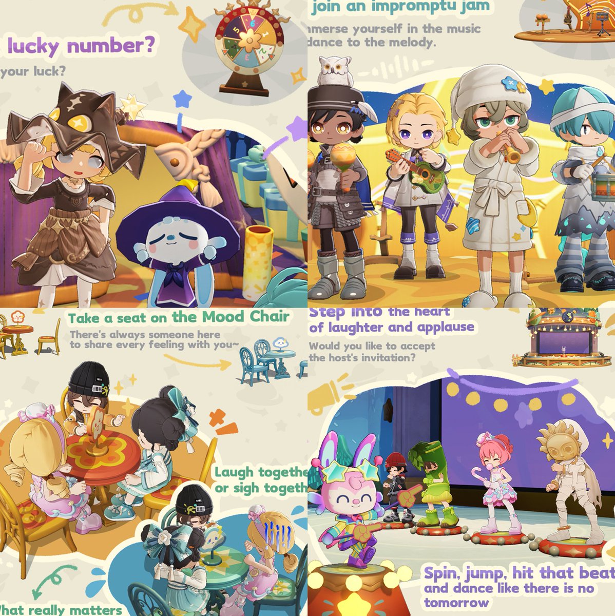 We'll be able to dance, play instruments, play role-playing games, and interact with other players in the galactic bazaar.

#PetitPlanet