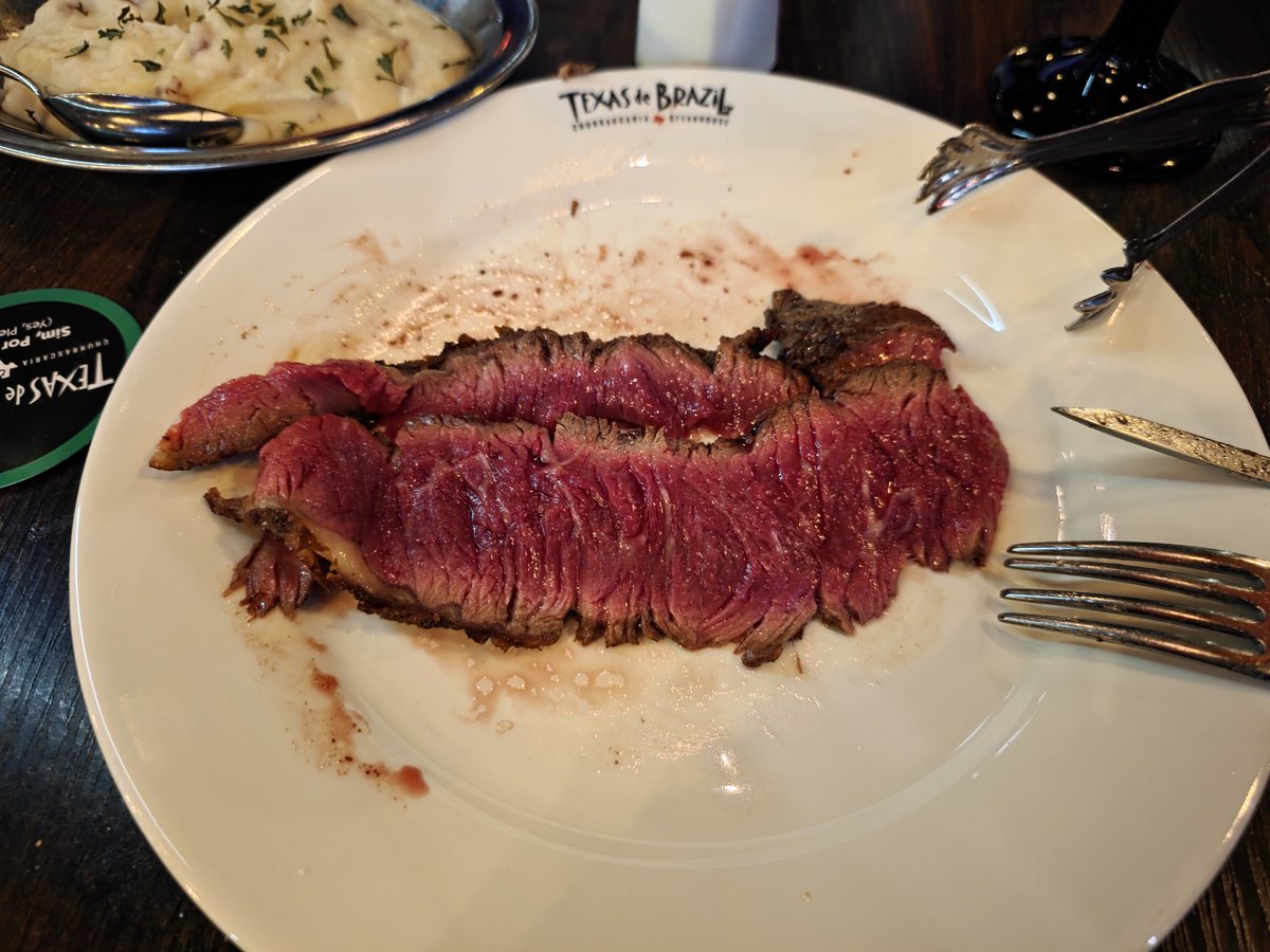 Rare Flank Steak with salt flakes is freakin excellent