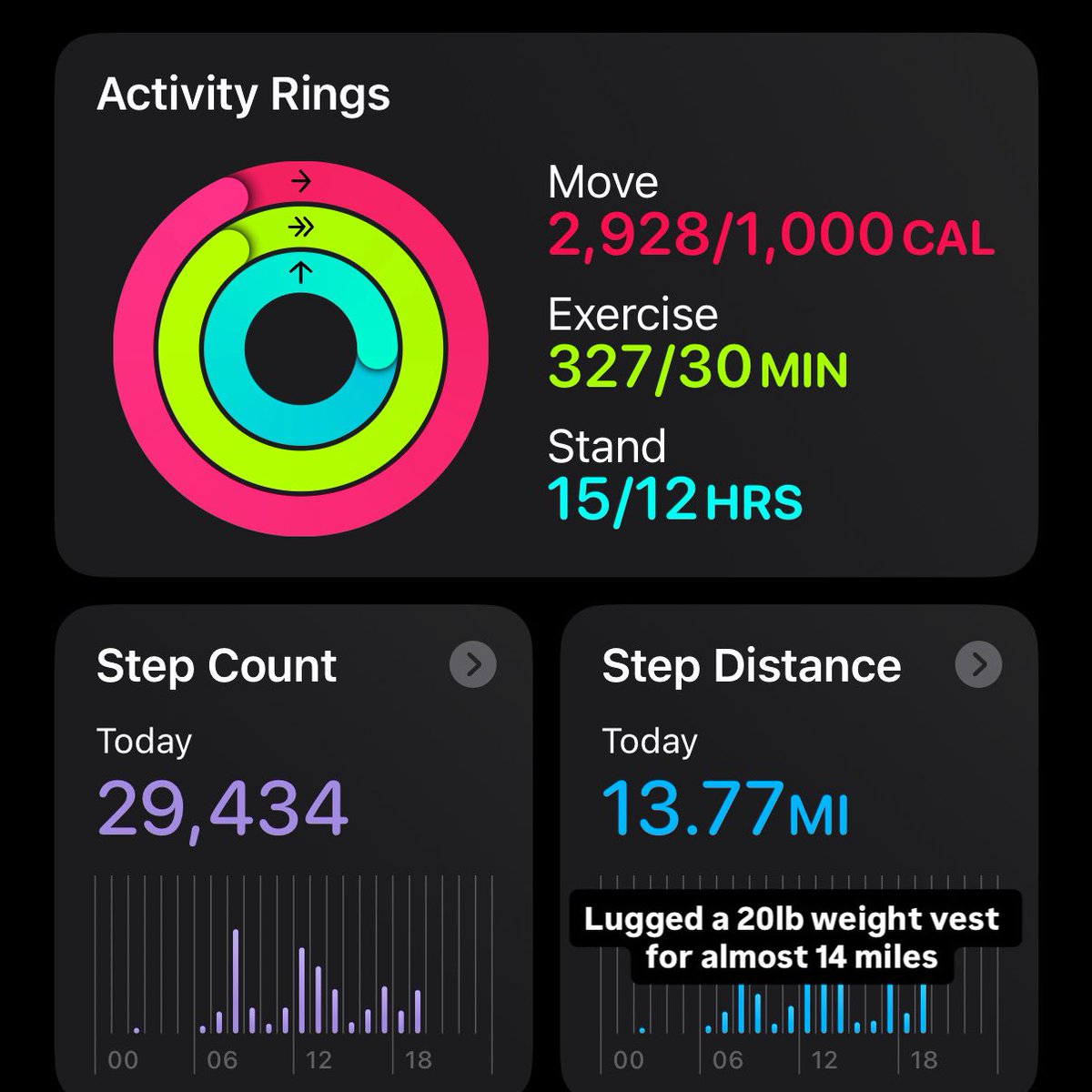 rabahrahil's tweet image. Your man out here getting it done 😤

~14 miles with 20LB weight vest

1 HR HIIT

1 HR Yoga and Sound Healing

15 min sauna

#cooked