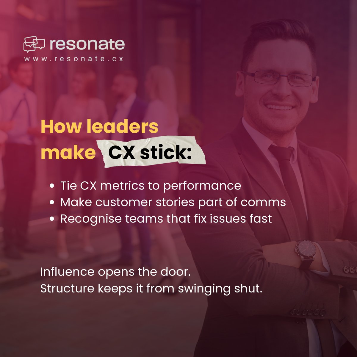 ResonateAU's tweet photo. If your people can’t act, your culture can’t grow. Agree or disagree?

Lead with purpose. Embed #CX everywhere. Empower your teams to act.

That’s how #customercentricity becomes your unfair advantage.

Check out our full blog here: https://t.co/9mK74mgqbl https://t.co/LeIKOukUMs