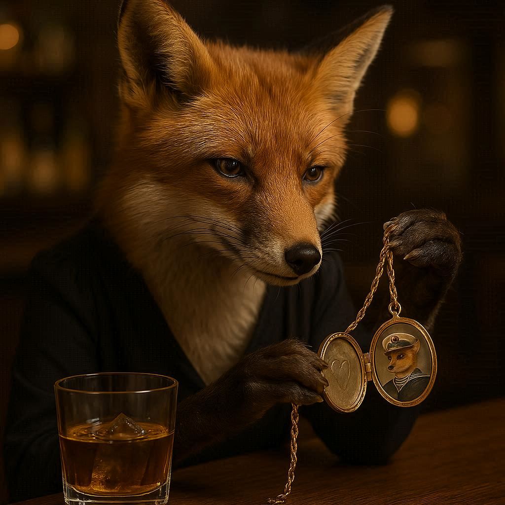 Brandy is an song about a barmaid who serves libations to the sailors in the seaside bar she works. She loves one sailor but he made it clear "The harbor was his home".  I was listening to it when inspiration struck.  My picture has her nursing a drink while thinking of her man.