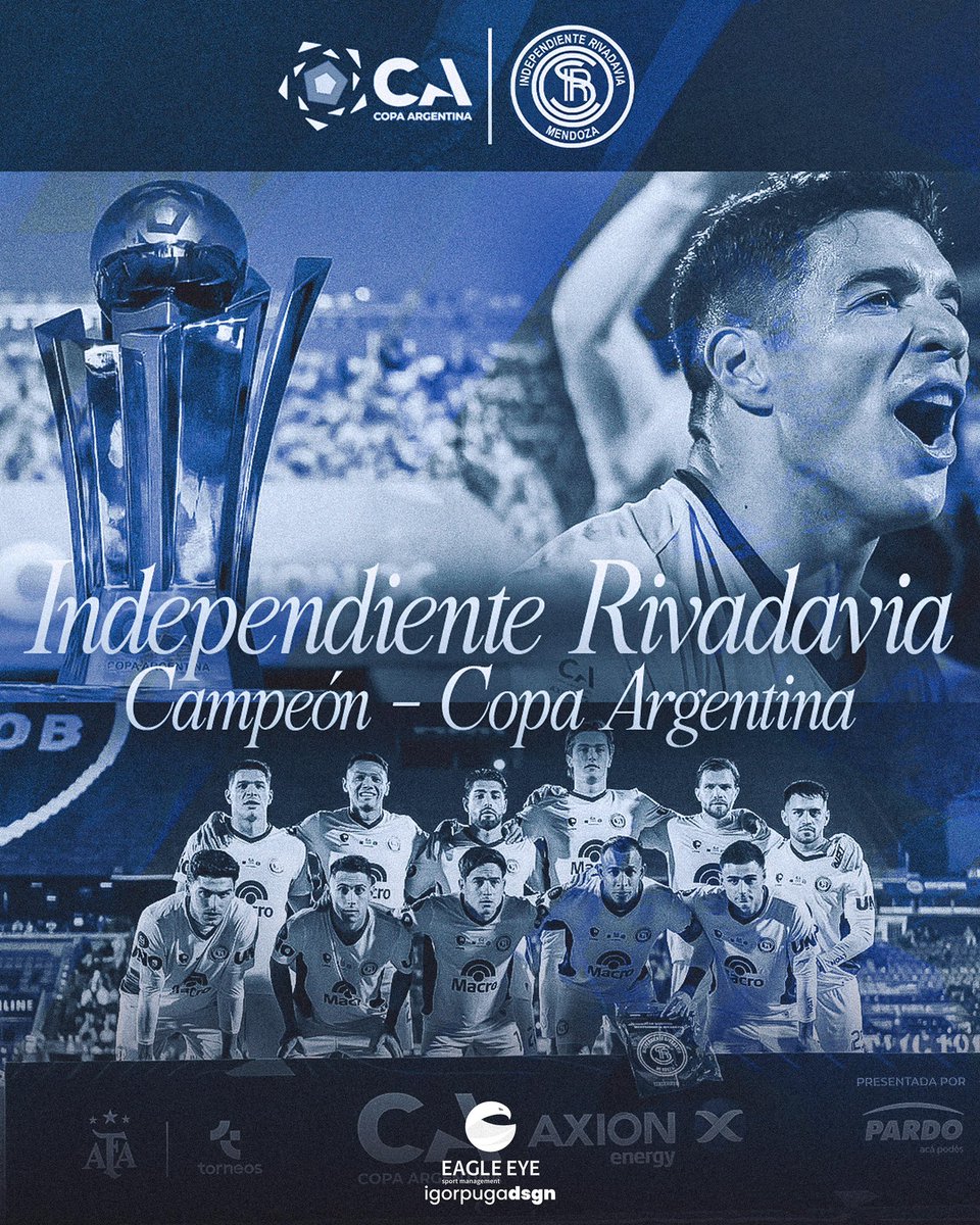 𝘾𝘼𝙈𝙋𝙀𝙊́𝙉 🏆🦅

Orgullosos de 𝙄𝙫𝙖́𝙣 𝙑𝙞𝙡𝙡𝙖𝙡𝙗𝙖, campeón de la 𝘾𝙤𝙥𝙖 𝘼𝙧𝙜𝙚𝙣𝙩𝙞𝙣𝙖 con 𝙄𝙣𝙙𝙚𝙥𝙚𝙣𝙙𝙞𝙚𝙣𝙩𝙚 𝙍𝙞𝙫𝙖𝙙𝙖𝙫𝙞𝙖 🏅
Un paso más en una carrera llena de esfuerzo y dedicación.
¡Felicitaciones, crack! 👏🔥⚽️

#EagleEyeSportManagement