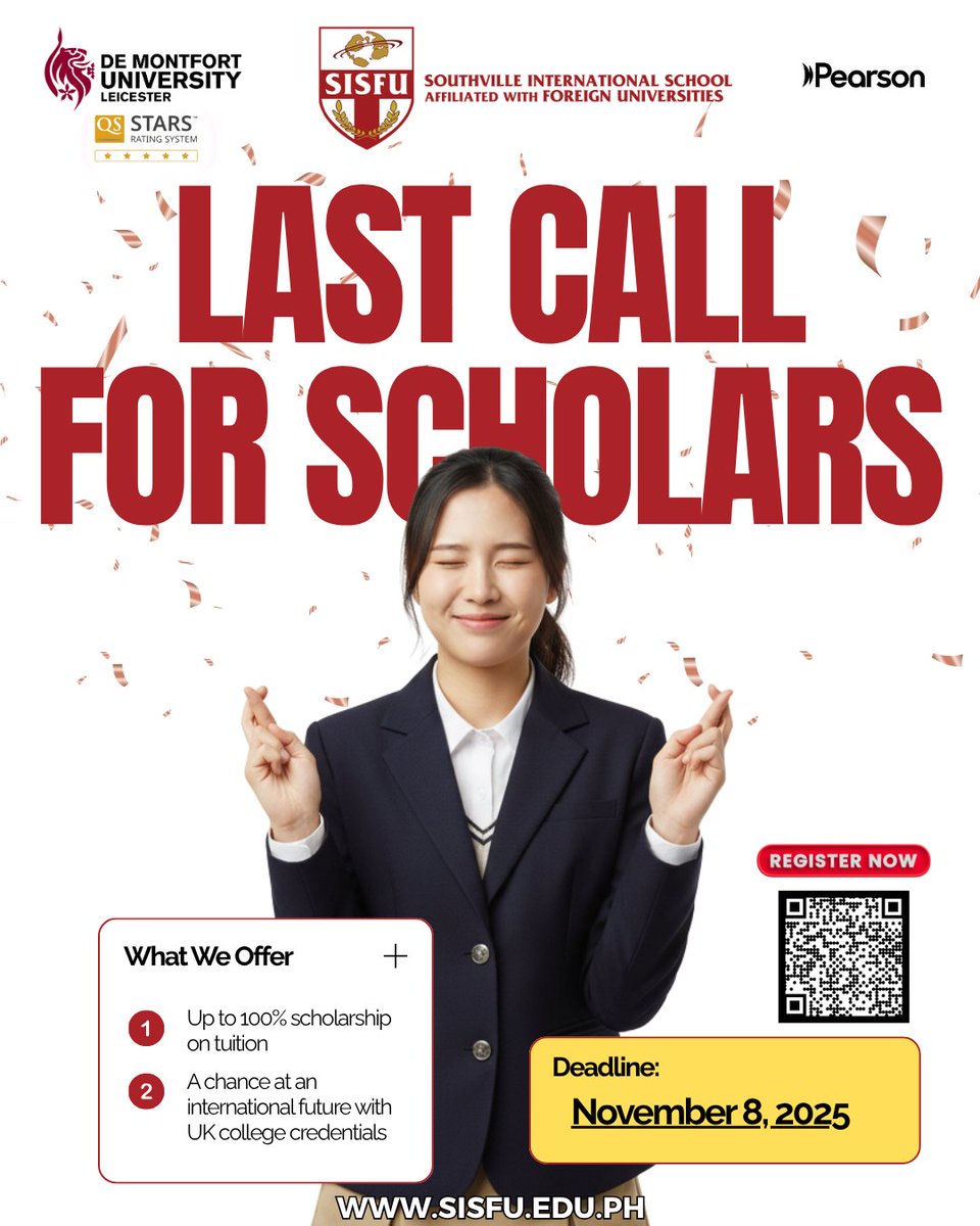 This is your chance to earn that UK degree!  Last call for applications for the Global Dimensions Olympiad - deadline is Nov 8, 2025. Don’t miss out, apply today! 

Register here: forms.gle/mQFK9eTnoceovU…

#BeGlobalBeAmazingBeSISFU