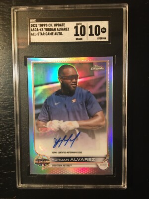 CardPromoter's tweet image. SGC 10 10 Yordan Alvarez 2022 Topps Chrome All Star Autograph #ASGA-YA #ad #thehobby cardpromoter.com/2025/11/05/bas…