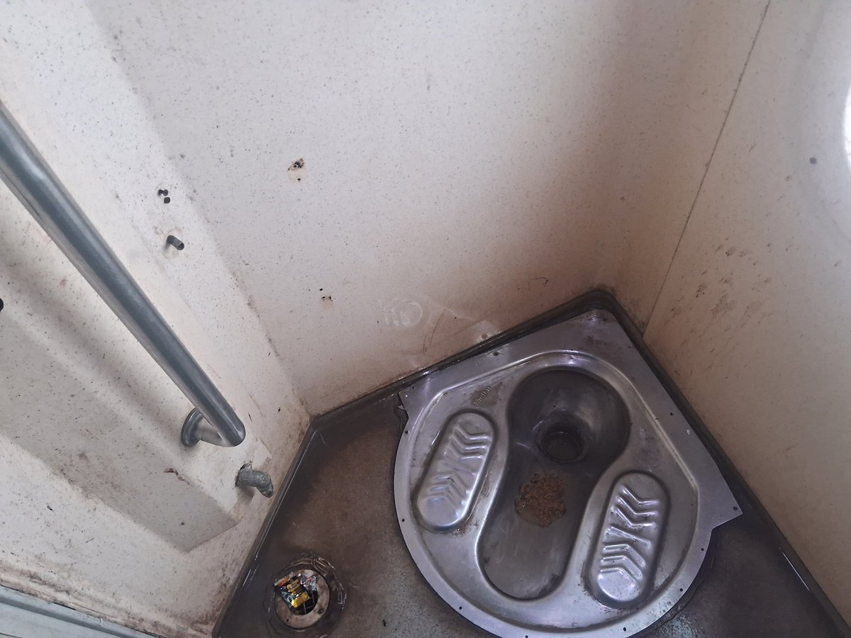 satya75pu's tweet photo. PNR- 6659466219
Trn- 18425
Seat- S1,80
Request for toilet cleaning
@RailwaySeva, @RailMiniIndia, @railcomplaint https://t.co/MZi9u6fGoh