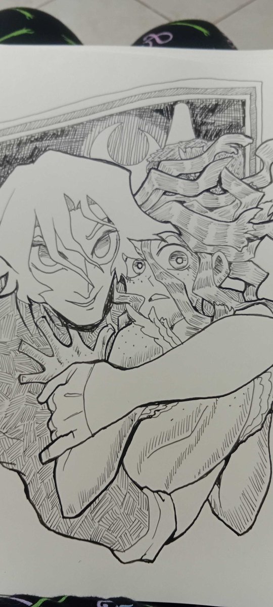 PinupCitizen's tweet image. trad ink piece for the artbook