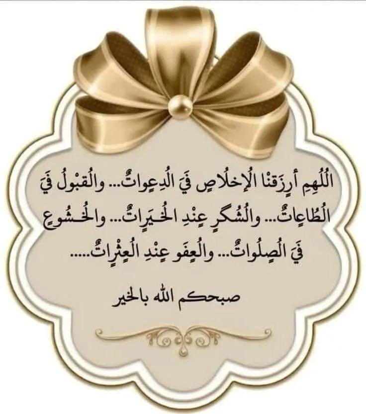 اللهم إنا نسألك سترك الذي لا ينكشف ، وعفوك الذي لا تعقبه عقوبة ومغفرتك التي لا تترك ذنباً ورحمتك التي تغنينا بها عن رحمة من سواك ، اللهم ارزقنا لطف القدر وصحة الجسد وعافية الدهر اللهم احفظنا بعينك التي لا تنام
#صباح_الخير