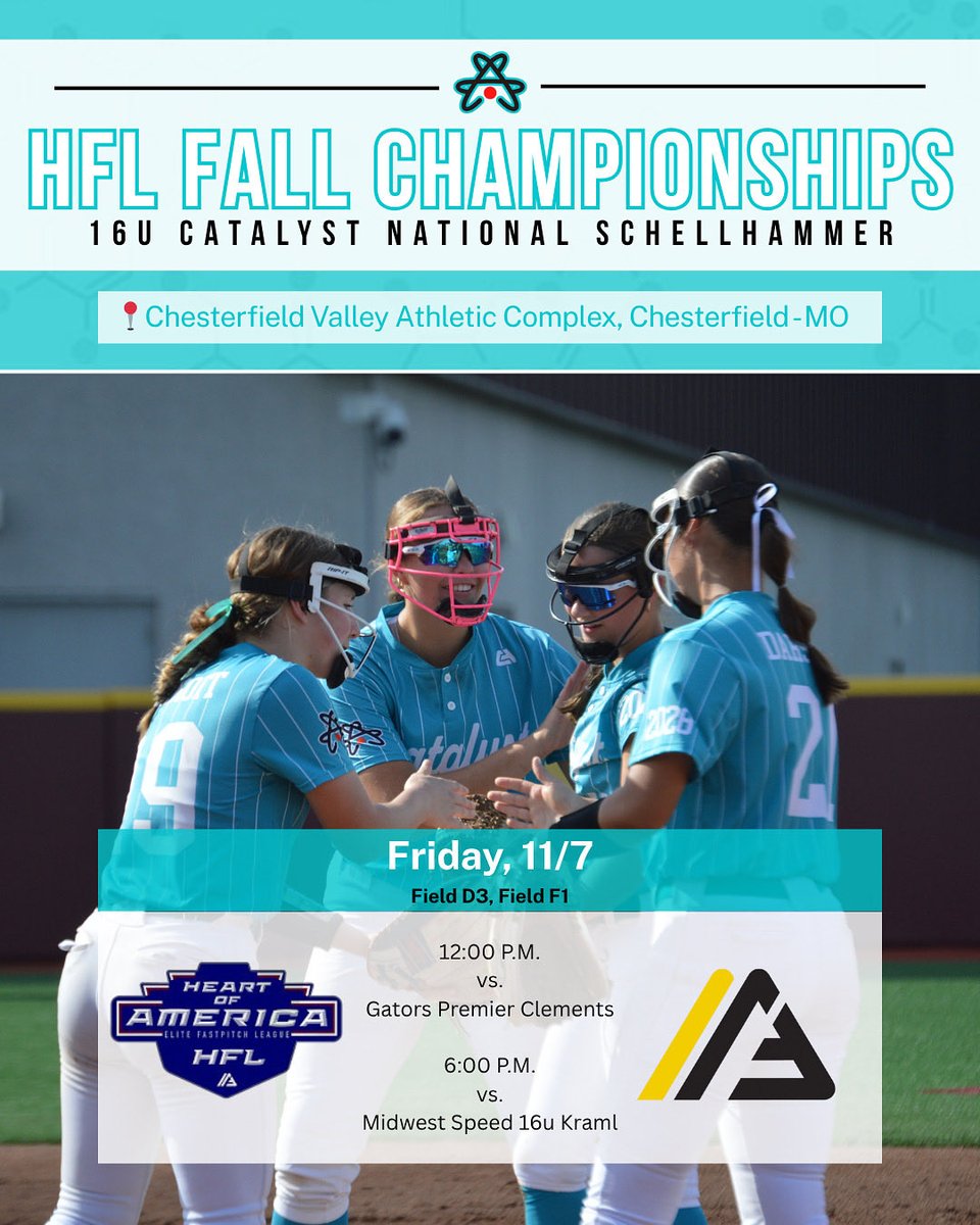 We’re ready to leave it all on the field as we head back to CVAC in St. Louis for the Alliance HFL Fall Championships. Below is our Friday schedule ⬇️. Be on the lookout for weekend schedule updates!