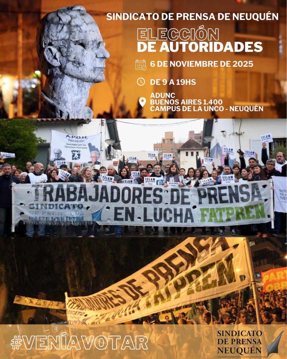 #Neuquén #buenjueves Renovamos nuestra Comisión Directiva #VeníaVotar!!
Te esperamos en Buenos Aires 1400, entrada a Adunc, por el estacionamiento 
traé tu DNI, de 9 a 19
#LucharGarpa