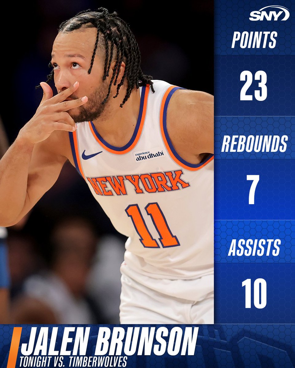 Jalen Brunson with his first double-double of the season 🔥