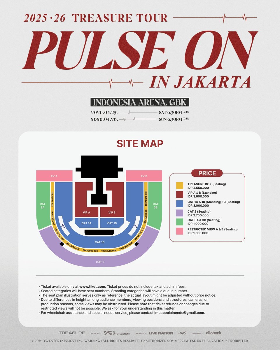 ✨OPEN JASTIP 2025-26 TREASURE TOUR [PULSE ON] IN JAKARTA WITH DALBIT ✨

Fee: 250k - 450k/tiket

❗️jastip /  jaswar only
❗️sold = refund

More info please refer to the thread below⬇️

DM to book slot!

#dalbitjastip #treasureinjkt #Pulse_On_in_Jakarta