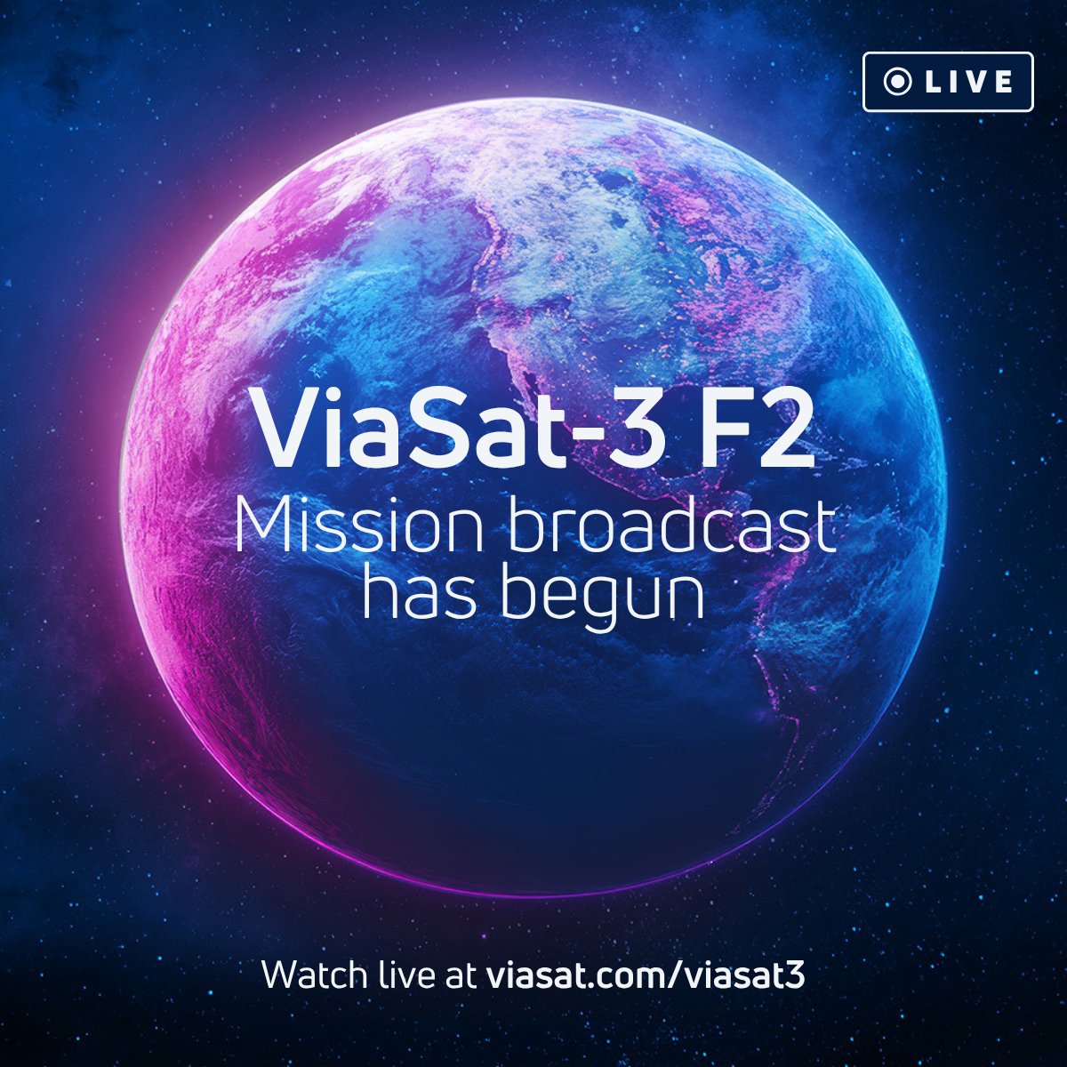 viasat's tweet photo. The ViaSat-3 F2 mission broadcast is live! 🚀

Watch @ulalaunch's Atlas V carry our next-generation satellite to orbit: https://t.co/HKpv5MfkHC

#VS3 #ViaSat3 #VS3F2 #ViaSat3F2 https://t.co/OWR4JWeVOC