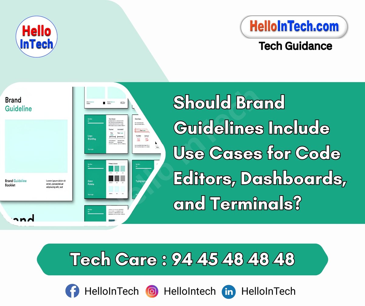 HelloIntec13514's tweet image. Should brand guidelines include use cases for code editors, dashboards, and terminals?

If you would like more information, please visit the page.
hellointech.com/should-brand-g…

#brandguidelines #codeeditors #dashboards #terminals #designconsistency #userexperience #techbranding