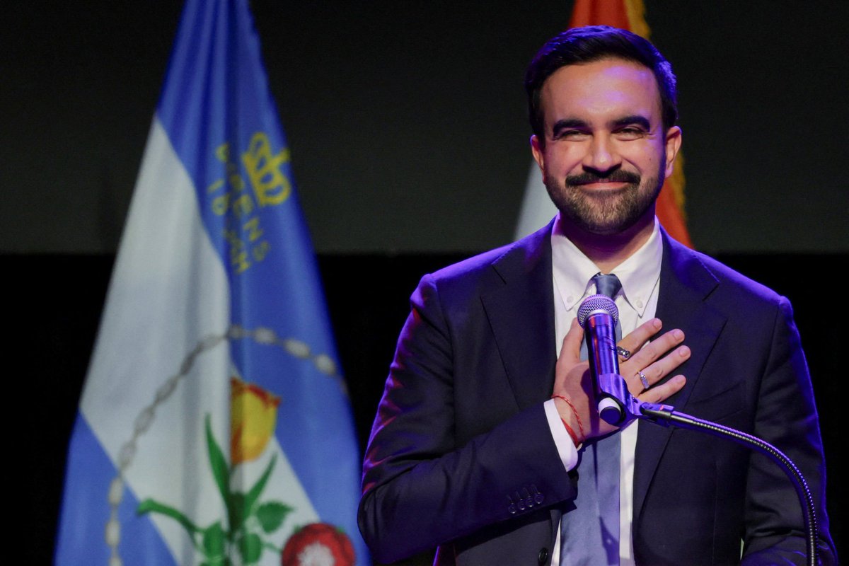 Deepu_Anchal's tweet image. Historic. Defiant. Progressive. Congratulations to @ZohranKMamdani, the new Mayor of NYC — a bold voice for justice, dignity, and the people. 🗽🌹 #TheRedApple

🟥 New York has spoken — and it chose courage over fear. In a landslide victory, #ZohranKMamdani has become the first