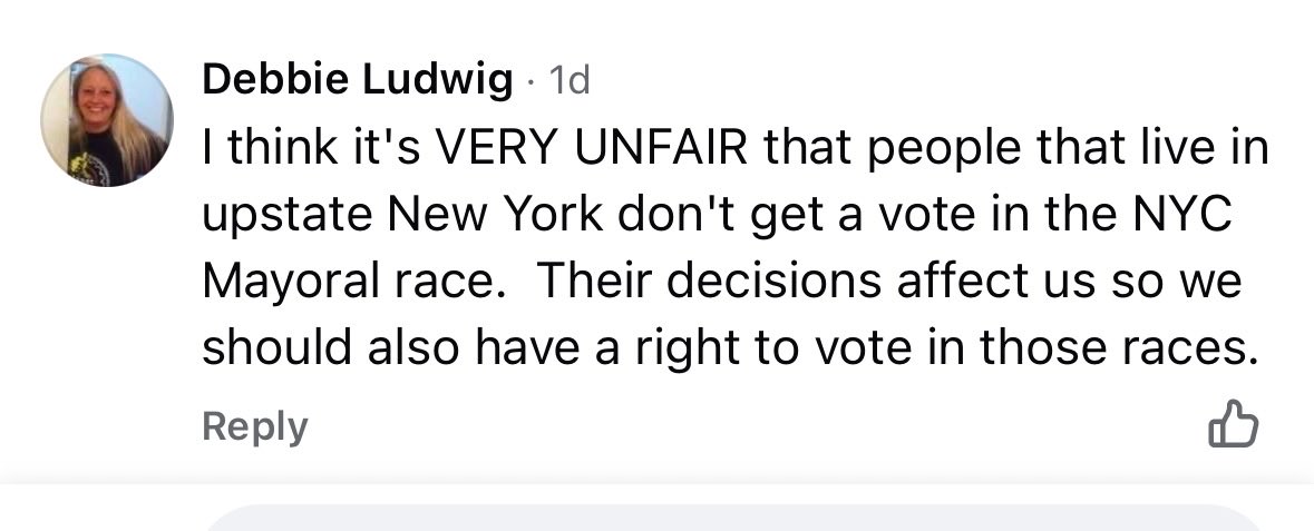 My favorite Facebook comment today