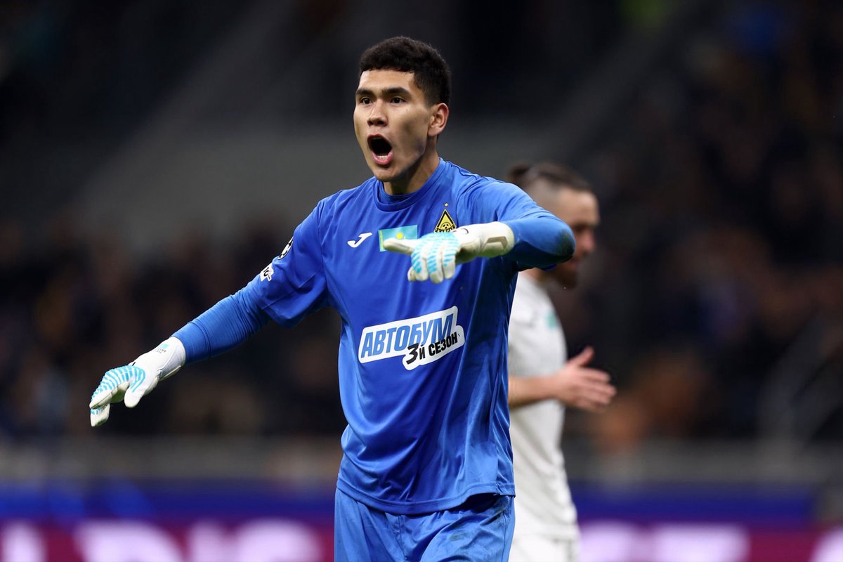 asnewskz's tweet photo. 🧤 Temirlan Anarbekov on his #UCL performance:

“We knew it would be tough, but turns out you can play against Inter. I tried not to concede too many goals — the team helped a lot. Had a nice chat with Sommer after the match.” https://t.co/pCRlzZT5rQ