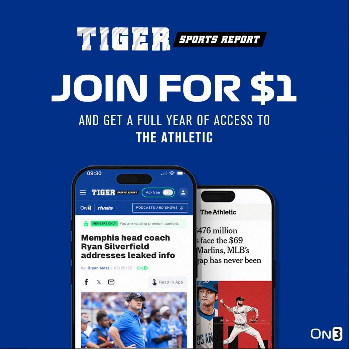 Get TigerSportsReport for $1 for your first week. As a bonus, your membership includes a complimentary year of The Athletic. on3.com/sites/tiger-sp…