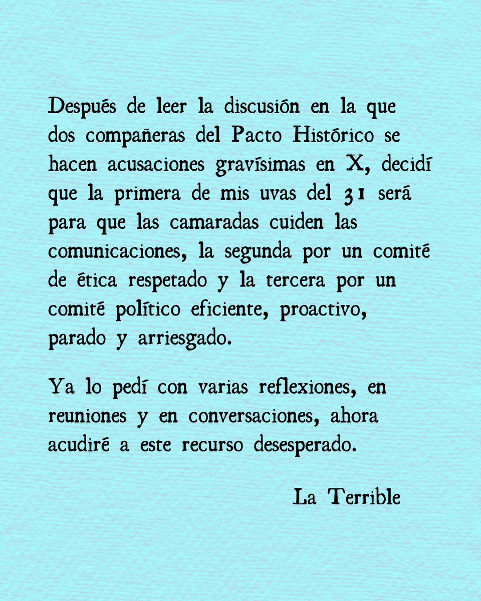 Y lo peor de todo es que hace unas semanas, una de ellas aprovechó una reunión para proclamar a la otra como precandidata... 

Me faltó incluir unos talleres sobre buenas prácticas partidarias y otro sobre resolución de conflictos, pero se me acaban las uvas.