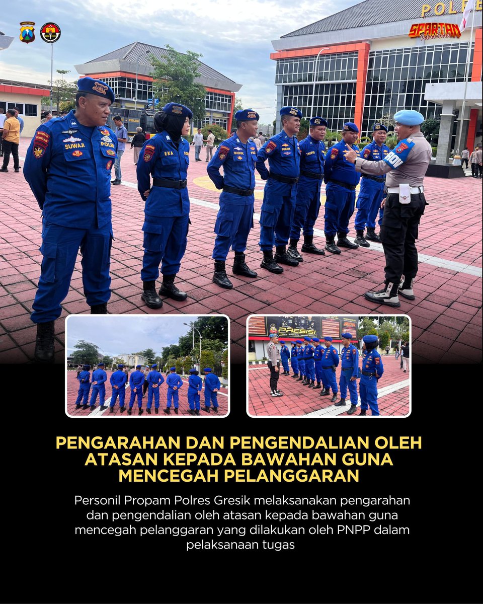 HumasGresik's tweet image. Sipropam Polres Gresik melaksanakan pengarahan dan pengendalian kepada personel guna mencegah terjadinya pelanggaran 
.
.
.

#polresgresik #poldajatim #polresgresikkabupaten #infogresik #gresikupdate #kapolresgresik #police #polisi #polri #polisilalulintas #jawatimur #gresik