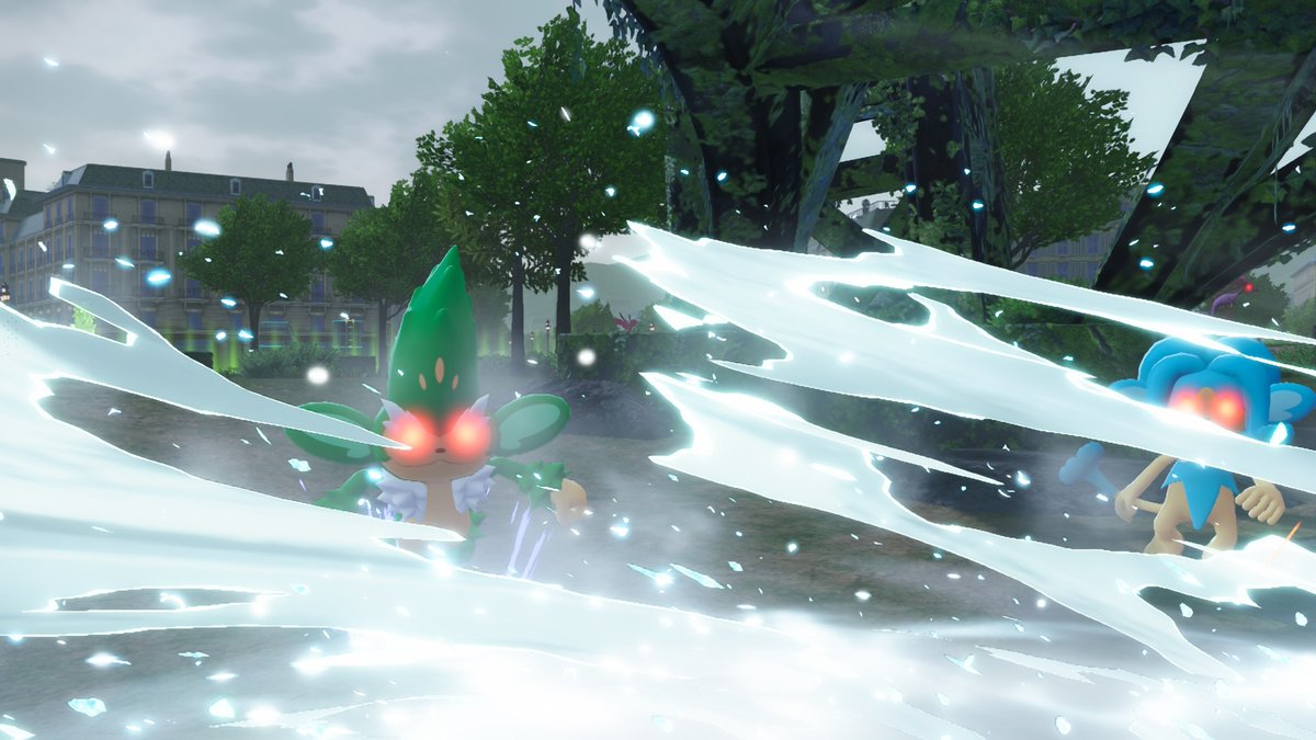 いい具合にふぶき食らってて、先日捕獲した色違いバオップを取り返しにきた二匹みたいな写真になってしまった。