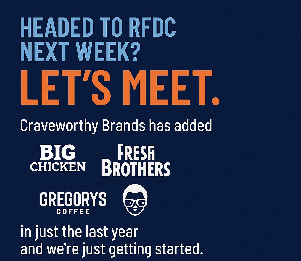 Headed to RFDC next week 🔥

In 34 months we’ve built one of the fastest-growing restaurant platforms in the country — Big Chicken, Fresh Brothers, Gregorys Coffee — and we’re just getting started.

If you’re an accredited investor in Vegas, let’s connect.
This next move is BIG.