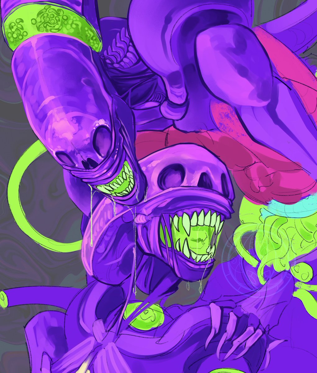 demgozellegs's tweet image. Mmmm creatures (I wanna finish this one day but I&apos;m exhausted lol) #xenomorph