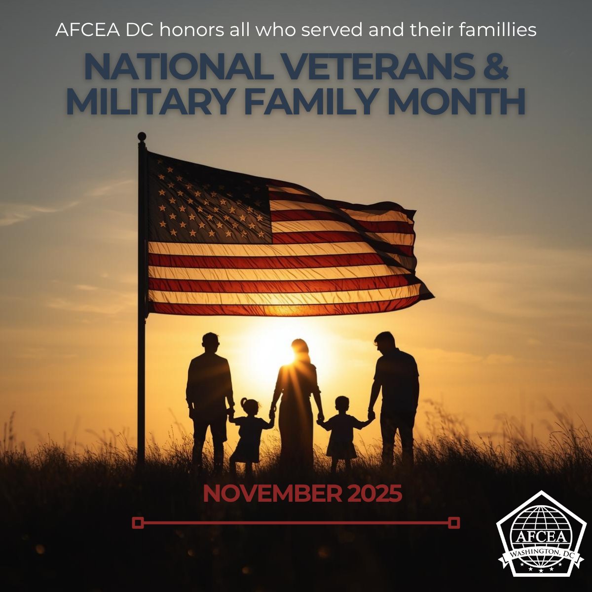This November, AFCEA DC honors our nation’s veterans and the families who stand beside them. We extend our deepest gratitude for their service, sacrifice, and unwavering support. 🇺🇸