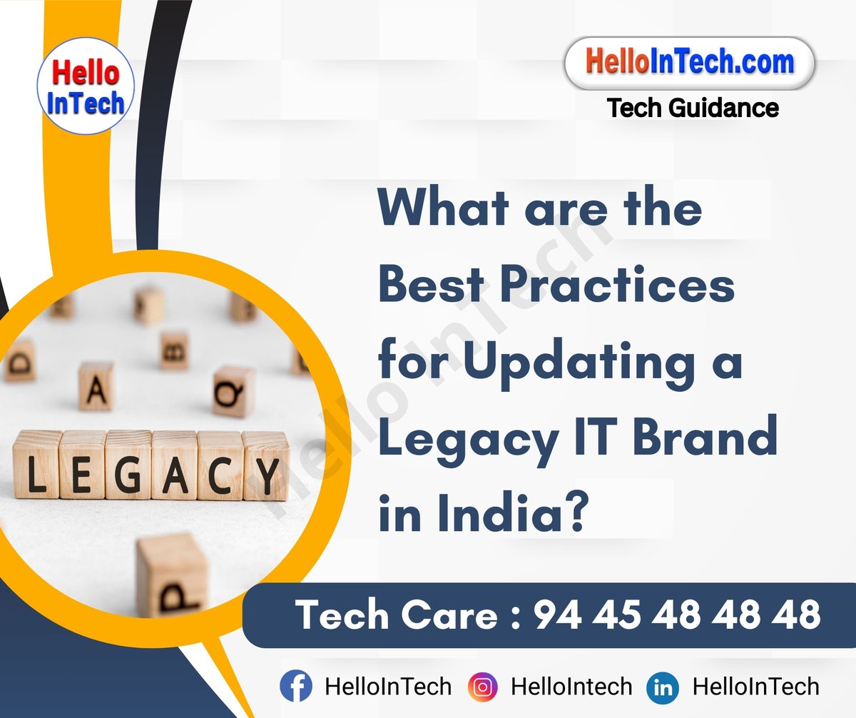 HelloIntec13514's tweet image. What are the best practices for updating a legacy IT brand in India?

If you would like more information, please visit the page.
hellointech.com/what-are-the-b…

#legacyit #brandupdate #digitaltransformation #itbestpractices #indiatech #brandrevamp #innovationinit