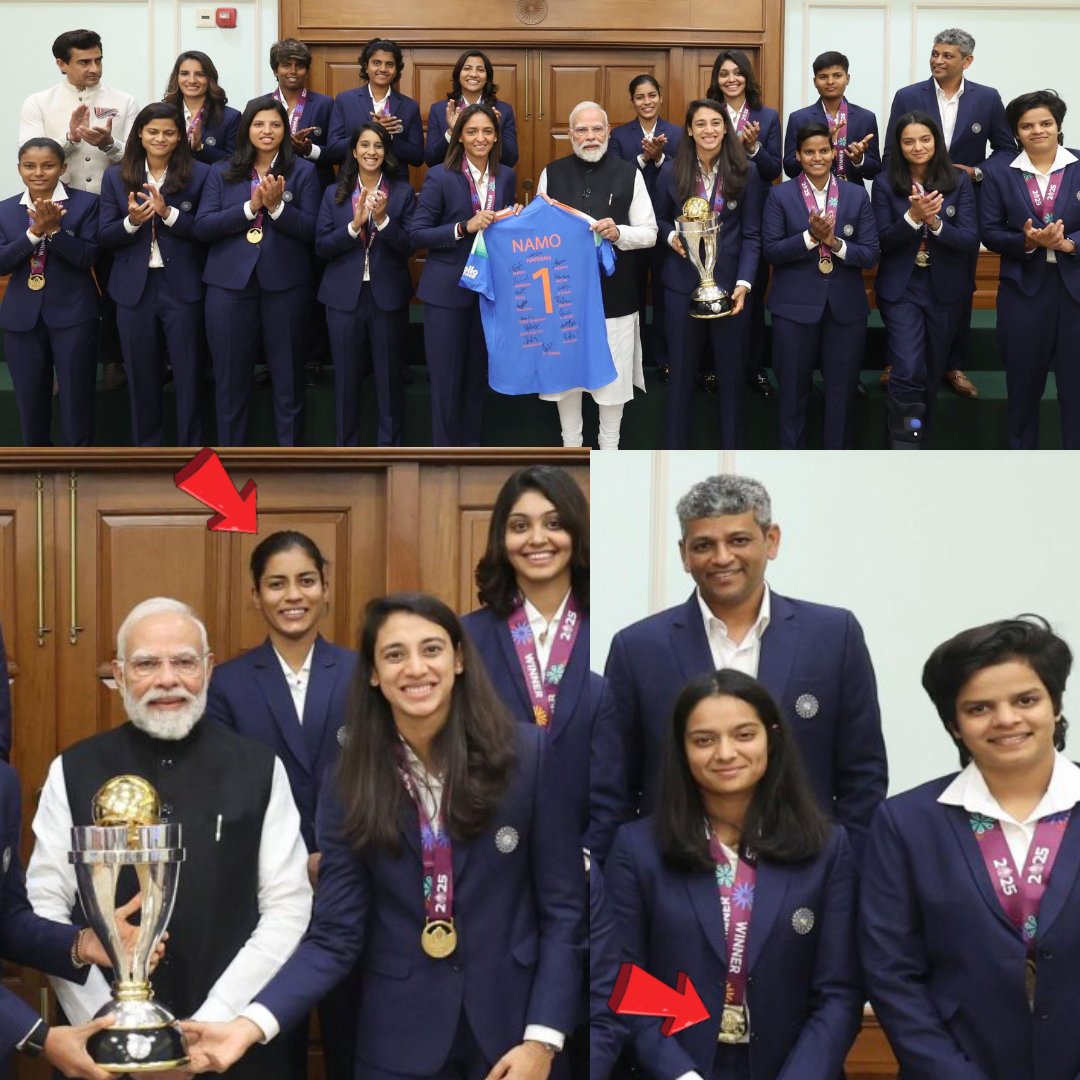 RichKettle07's tweet photo. PHOTO OF THE DAY 🤳🏻

- Pratika Rawal with the winning medal🥇as Amanjot Kaur gave her the medal during the photoshoot 👏🏻 https://t.co/VxQCO9Ca9N