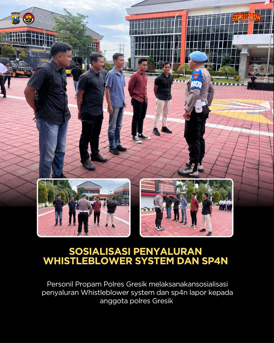 HumasGresik's tweet image. Kasi Propam Polres Gresik melaksanakan Sosialisasi Whistle System dan SP4N 

.
.
.

#polresgresik #poldajatim #polresgresikkabupaten #infogresik #gresikupdate #kapolresgresik #police #polisi #polri #polisilalulintas #jawatimur #gresik #multimediahumaspolri #kamihumaspolri #berita
