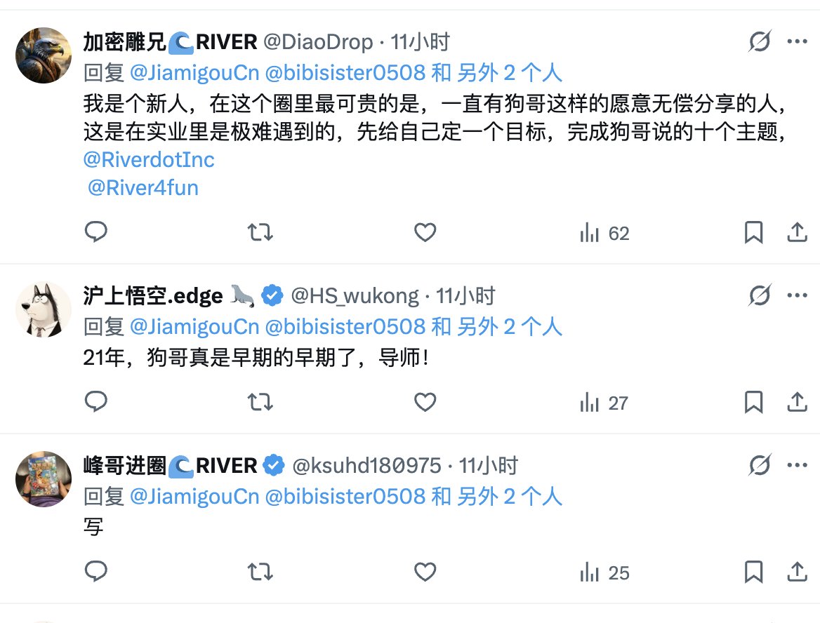 JiamigouCn's tweet image. 我提出的 @River4fun  【素人造神计划】初具成功，很多人都拿到看得见的成果🔥

🔸 就这几天的实战教程，在别人那里可不得卖1万U呀。

🔗所以我建了一个DC群（免费），专门讨论infofi :discord.gg/TgcBt6pqYR…