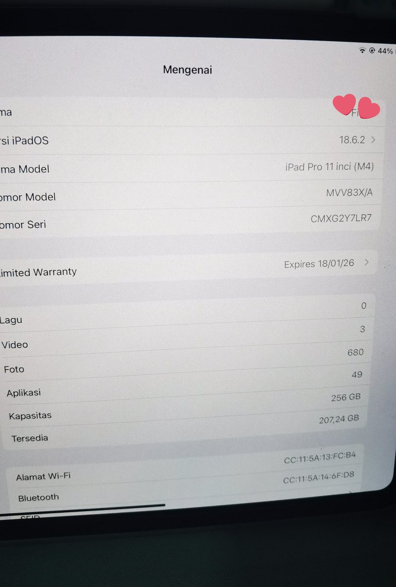 DelaaaEl's tweet image. WTS IPAD PRO M4 11inch
Masi bergaransi

Baterai Health 97%
Pemakaian januari 2025 - sekarang

Boleh beli include pen, boleh beli terpisah :)
+ gratis 2 soft case kalo beli ke 2nya

#zonauang #zonajajan #ipad #wts